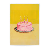 Pink Cake Photographic Print, Birthday Cake Art, Dessert Wall Decor, Celebration Print, Sweet Treat Photo, Party Decoration - Tawshia